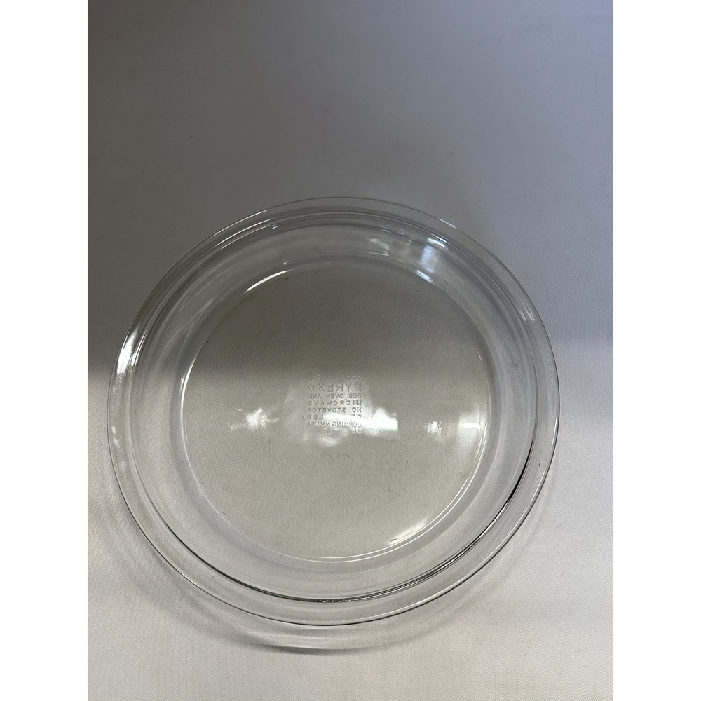 Vintage Pyrex #209 Clear Glass 9.5" Pie Plate - Excellent Condition Made in USA
